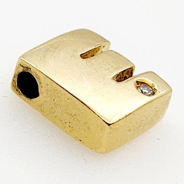 Hanger - 18 karaat Geel goud - 0.03ct. tw. Diamant, Sieraden, Tassen en Uiterlijk, Antieke sieraden