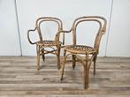 Stoel - Stoelen in rieten manden uit de jaren 70 - Bamboe -, Antiek en Kunst
