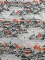 JAPANS LANDSCHAP Exclusief Panama Poly Katoenen Stof Japans