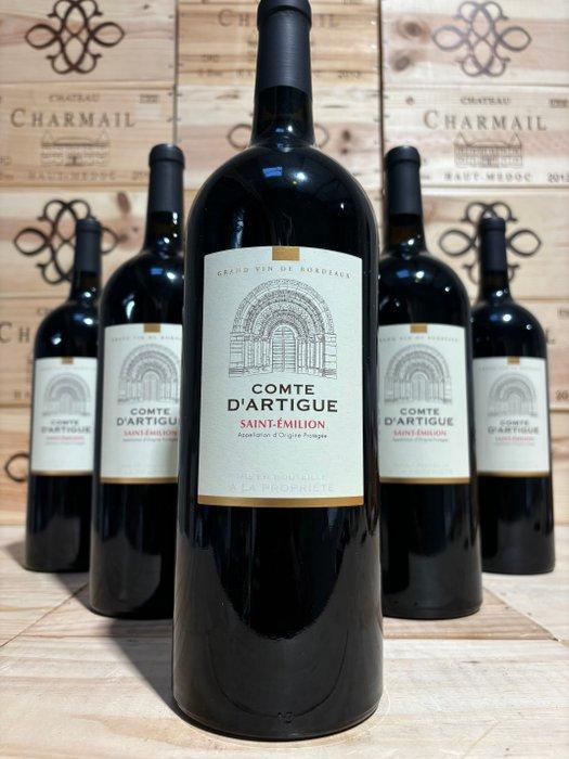 2015 Château Comte d’Artigue - Haut-Médoc, Saint-Émilion - 6, Verzamelen, Wijnen