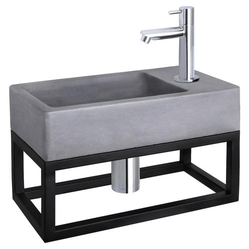Fonteinset Differnz Force Beton en Handoekrek 40x22x9 cm, Doe-het-zelf en Verbouw, Sanitair, Overige typen, Nieuw, Chroom, Ophalen of Verzenden