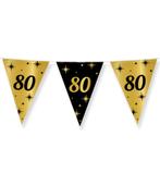 Vlaggenlijn 80 Jaar Goud Zwart 10m, Verzenden, Nieuw