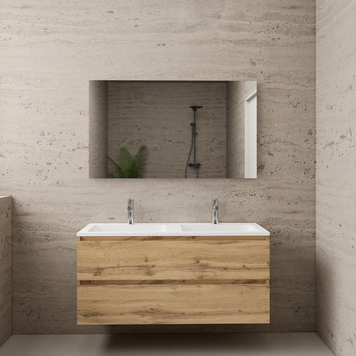 ACTIE BWS Badmeubel | Paris | Dakota Oak 120 cm | Mat Wit, Doe-het-zelf en Verbouw, Sanitair, Bad, Nieuw, Ophalen of Verzenden