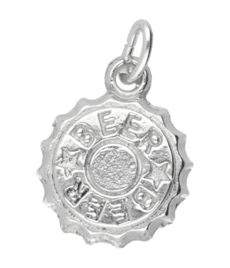 Zilveren Bierdop kroonkurk kettinghanger, Sieraden, Tassen en Uiterlijk, Kettinghangers, Verzenden