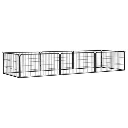 vidaXL Hondenkennel 8 panelen 100x50 cm gepoedercoat staal, Dieren en Toebehoren, Honden-accessoires, Nieuw, Verzenden