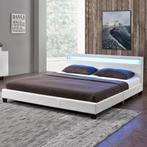 Gestoffeerd bed Paris - 140 x 200 cm - Wit - LED Verlichting, Verzenden, Nieuw
