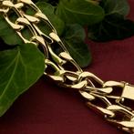 Massief gouden wijde gourmetschakel armband | 18 cm, Sieraden, Tassen en Uiterlijk, Ophalen of Verzenden, Gebruikt, Overige kleuren
