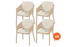 Set van 4 - Hartman Altea rope dining tuinstoel - Cappuccino, Verzenden, Nieuw, Overige materialen