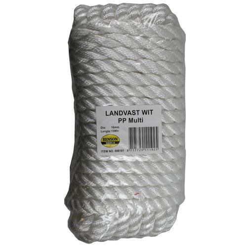 Benson Landvast touw - polypropyleen - 16 mm - 15 meter -..., Watersport en Boten, Accessoires en Onderhoud, Nieuw, Ophalen of Verzenden