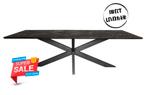 ***Sale*** Eettafel 240cm Zwart Mango Spinpoot, Huis en Inrichting, Tafels | Eettafels, Verzenden, Nieuw