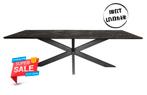 ***Sale*** Eettafel 240cm Zwart Mango Spinpoot, Verzenden, Nieuw