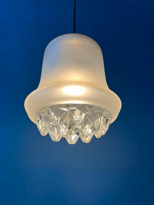 Mid Century Peill & Putzler Frosted Glass Hanging Lamp, Huis en Inrichting, Lampen | Hanglampen, Nieuw, Ophalen of Verzenden