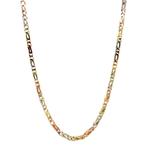 Tricolour gouden valkenoog collier 44 cm 14 karaat, Sieraden, Tassen en Uiterlijk, Kettingen, Verzenden, Zo goed als nieuw, Goud