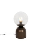Hotel chique tafellamp donkerbrons met helder glas - Pallon, Huis en Inrichting, Nieuw, Overige materialen, Hotel chique, Minder dan 50 cm