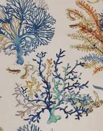 300x280cm! Exclusief Mediterraan stof met koralen en