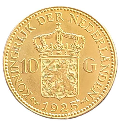 Gouden 10 gulden Wilhelmina 1925a, Postzegels en Munten, Munten | Nederland, Losse munt, 10 gulden, Koningin Wilhelmina, Goud