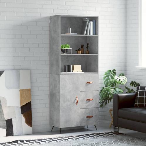 vidaXL buffetkast 69,5x34x180 cm bewerkt hout betongrijs, Huis en Inrichting, Kasten | Buffetkasten, 25 tot 50 cm, Nieuw, Overige houtsoorten