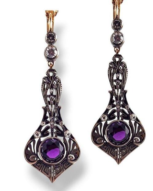 Oorbellen - 14 karaat Geel goud, Imperiaal Russische Antieke, Sieraden, Tassen en Uiterlijk, Oorbellen
