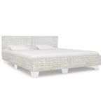 vidaXL Bedframe natuurlijk rattan grijs 180x200 cm, Huis en Inrichting, Overige materialen, Eenpersoons, Verzenden, Nieuw
