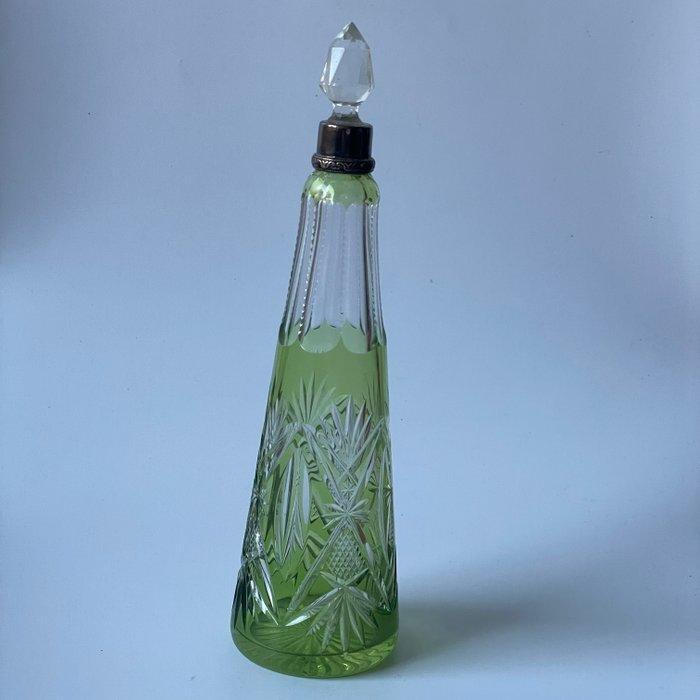 Baccarat - Karaf - cristal overlay vert - .925 zilver, Antiek en Kunst, Antiek | Glas en Kristal