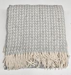 Plaid exclusief in grijs en wit katoen - 200x150cm - deken,