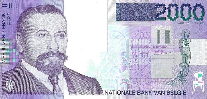 Bankbiljet 2000 francs 1994 - 2001 UNC, Postzegels en Munten, Munten en Bankbiljetten | Verzamelingen, Verzenden