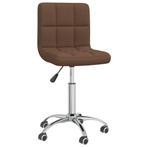vidaXL Eetkamerstoel draaibaar stof bruin, Huis en Inrichting, Stoelen, Verzenden, Nieuw, Bruin