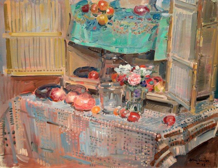 Julián Grau Santos (1937) - Alacena con frutas y flores, Antiek en Kunst, Kunst | Schilderijen | Klassiek