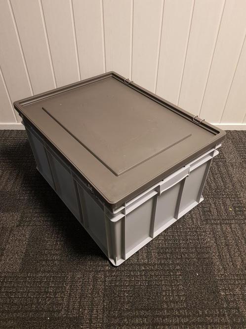 80x60x42 kunststof bak met deksel, grijs, PP, gesloten,, Doe-het-zelf en Verbouw, Kratten en Dozen, 60 cm of meer, 75 tot 100 cm
