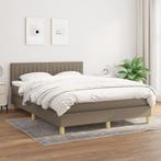 vidaXL Boxspring met matras stof taupe 140x190 cm, Verzenden, Stof, Nieuw, Tweepersoons