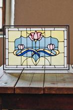 Art Deco Glas-in-loodraam - 1930-1940 - Kleurrijk glas in