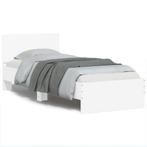 vidaXL Bedframe met hoofdbord en LED-verlichting wit 90x200, 90 cm, Eenpersoons, Verzenden, Wit