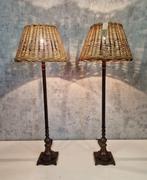 Riviera Maison - Tafellamp (2) - Messing, Rattan - Elegante