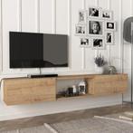 [en.casa] Tv-meubel Paltamo zwevend 180x31x29,5 cm eiken, Huis en Inrichting, Kasten | Televisiemeubels, Verzenden, Nieuw