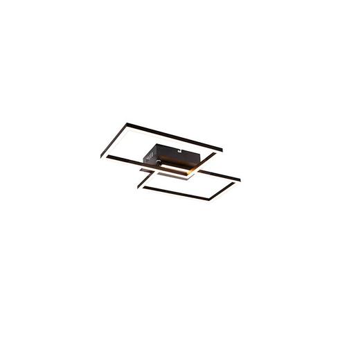 Plafondlamp vierkant zwart 3-staps dimbaar - Plazas Novo, Huis en Inrichting, Lampen | Plafondlampen, Nieuw