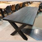 Eettafel recht | 280x110cm  | Mangohout | Zwart, Huis en Inrichting, Tafels | Eettafels, Ophalen, Nieuw, Industrieel