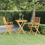 vidaXL 3-delige Tuinset inklapbaar massief acaciahout, Tuin en Terras, Tuinsets en Loungesets, 2 zitplaatsen, Nieuw, Tuinset, Verzenden
