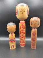 3x traditionele Kokeshi-poppen - Hout - Japan - Shwa