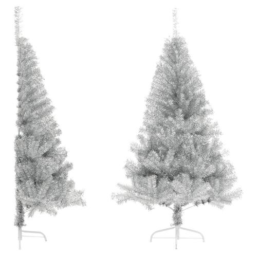 Zilveren Halve Kerstboom 180cm - Tweedekansje - Ruimtebes..., Huis en Inrichting, Woonaccessoires | Kunstplanten en Kunstbloemen