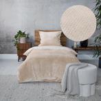 Teddy Hongaarse punt dekbedovertrek - crème-wit - 140 x, Verzenden, Nieuw