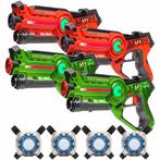 NIEUW: Thuis lasergamen? 4 laserguns + 4 vesten, Ophalen of Verzenden, Nieuw