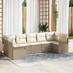 vidaXL Tuin Sofa Set met kussen 7 pcs Beige Poly riet, Tuin en Terras, Verzenden, Nieuw, Rotan
