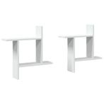 vidaXL Wandplanken 2 stuks Wit - Stijlvol | Retourdeal |..., Huis en Inrichting, Woonaccessoires | Wandplanken en Boekenplanken