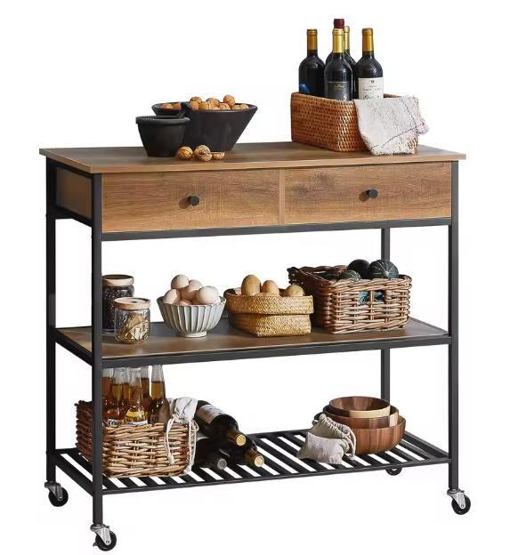 Keukentrolley Industrieel met Lades, Planken en Wielen, Huis en Inrichting, Tafels | Eettafels, Nieuw, Verzenden