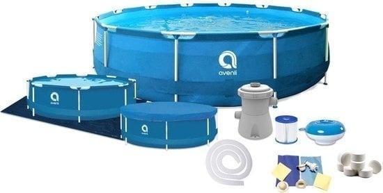 Avenli Zwembad + Pomp 366x76 cm - Topdeal! - Retourdeal -..., Tuin en Terras, Zwembaden, 200 tot 400 cm, Rond, Nieuw, Opzetzwembad