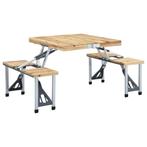 vidaXL Campingtafel inklapbaar met 4 zitjes staal en, Caravans en Kamperen, Verzenden, Nieuw