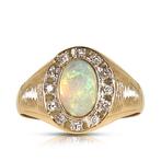 Ring - 18 karaat Geel goud -  1.52ct. tw. Opaal - Diamant