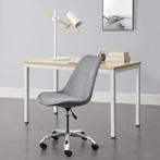 Bureaustoel Atherton op wielen 83-93x48x55 cm stof lichtgrij, Verzenden, Nieuw