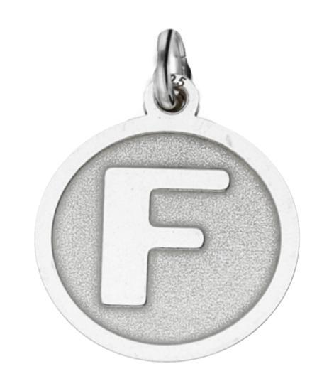 Zilveren Letter F rond mat en glans kettinghanger, Sieraden, Tassen en Uiterlijk, Kettinghangers, Verzenden