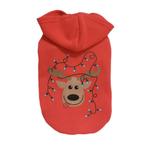 Honden Kerst Hoodie Rood -  Rudolf Light (Truien), Dieren en Toebehoren, Ophalen of Verzenden, Nieuw, Hondenvest
